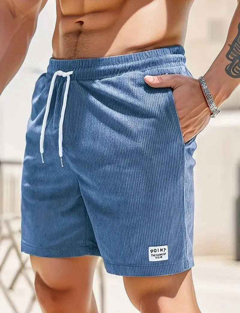 Short estivi da uomo - tessuto traspirante e leggero - cintura elastica con cordino