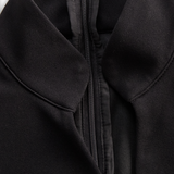 Nora | Abito nero raffinato con cintura e colletto alla mandarino