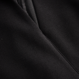 Nora | Abito nero raffinato con cintura e colletto alla mandarino