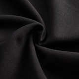 Nora | Abito nero raffinato con cintura e colletto alla mandarino