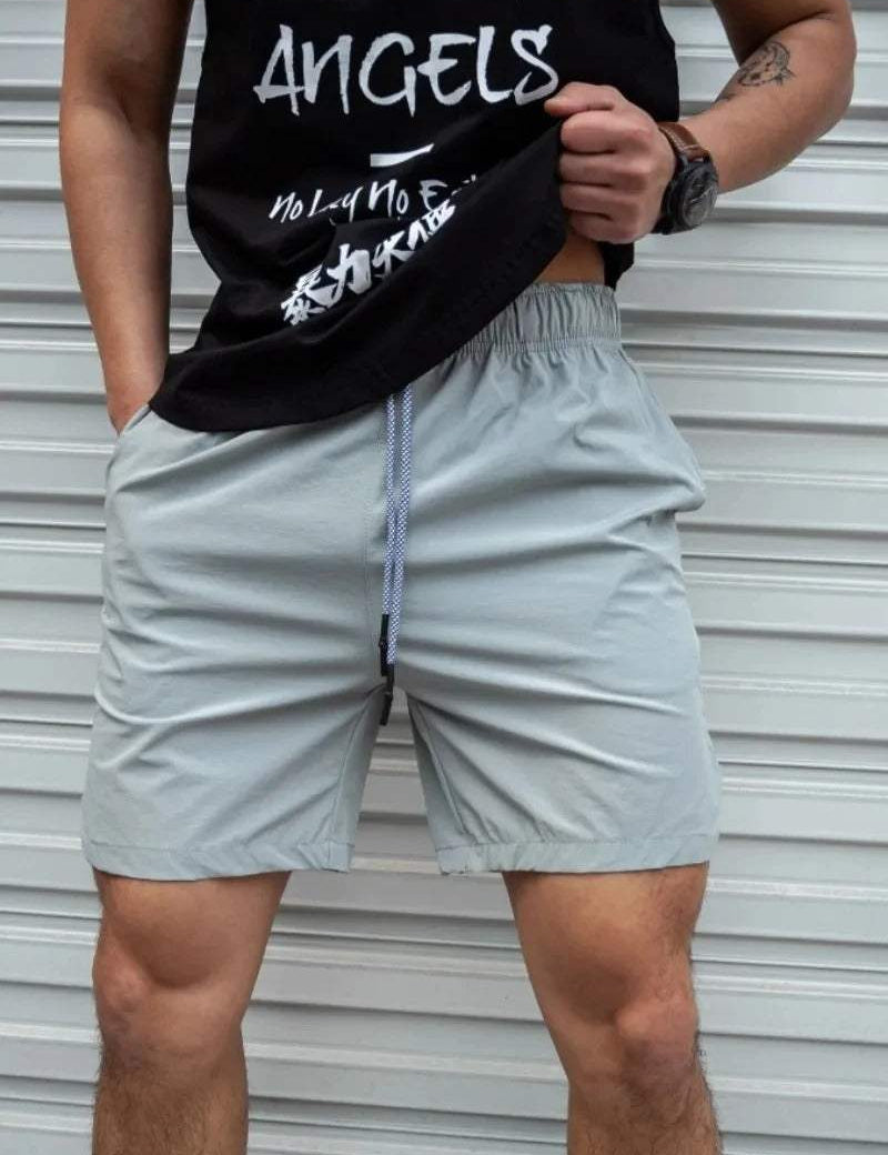 Short estivi mentali maschili - Fit facile e rilassato - vita elastica con cordone - sopra il ginocchio