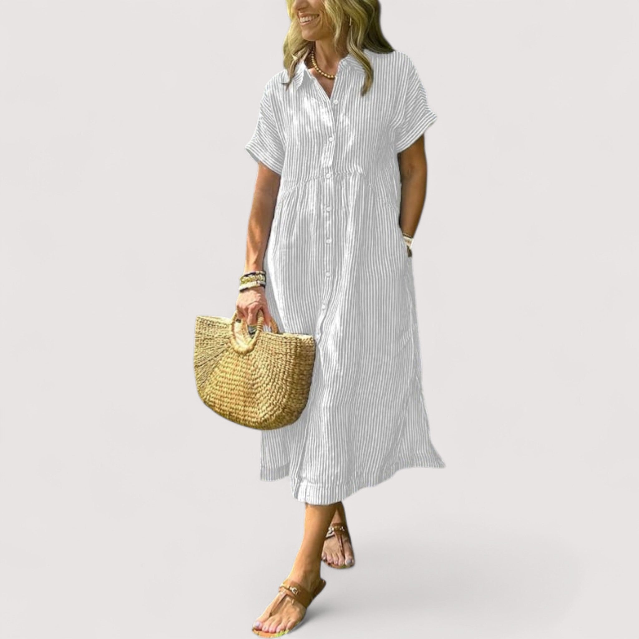 Rea™ | Abito camicia a righe