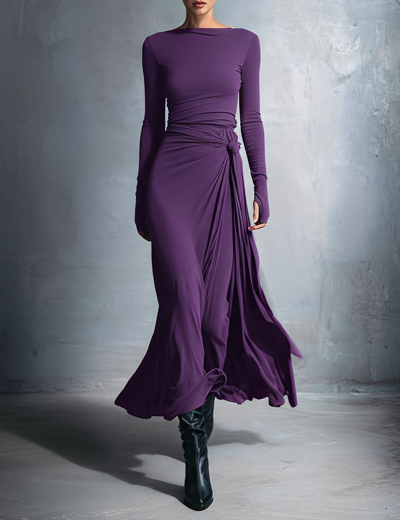 Noemi | Abito maxi con nodo laterale