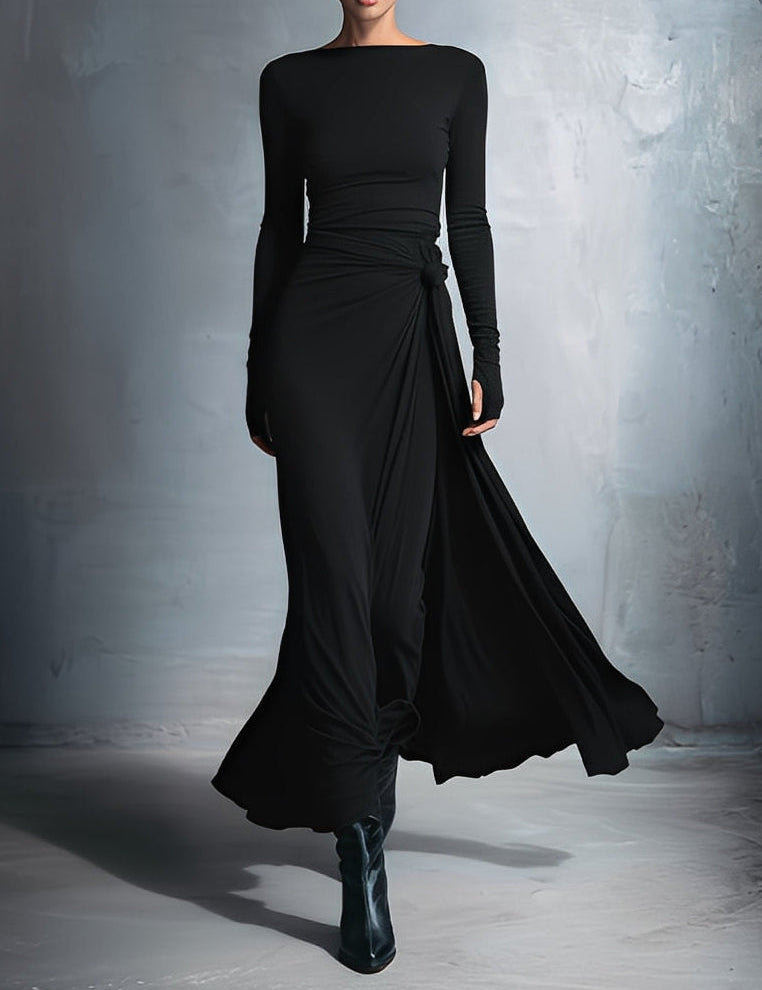 Noemi | Abito maxi con nodo laterale