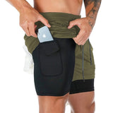 Uomini - Pantaloncini Fitness Estivi a Doppio Strato