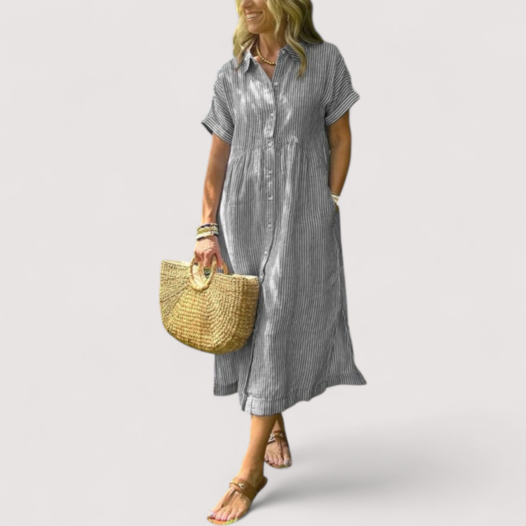 Rea™ | Abito camicia a righe