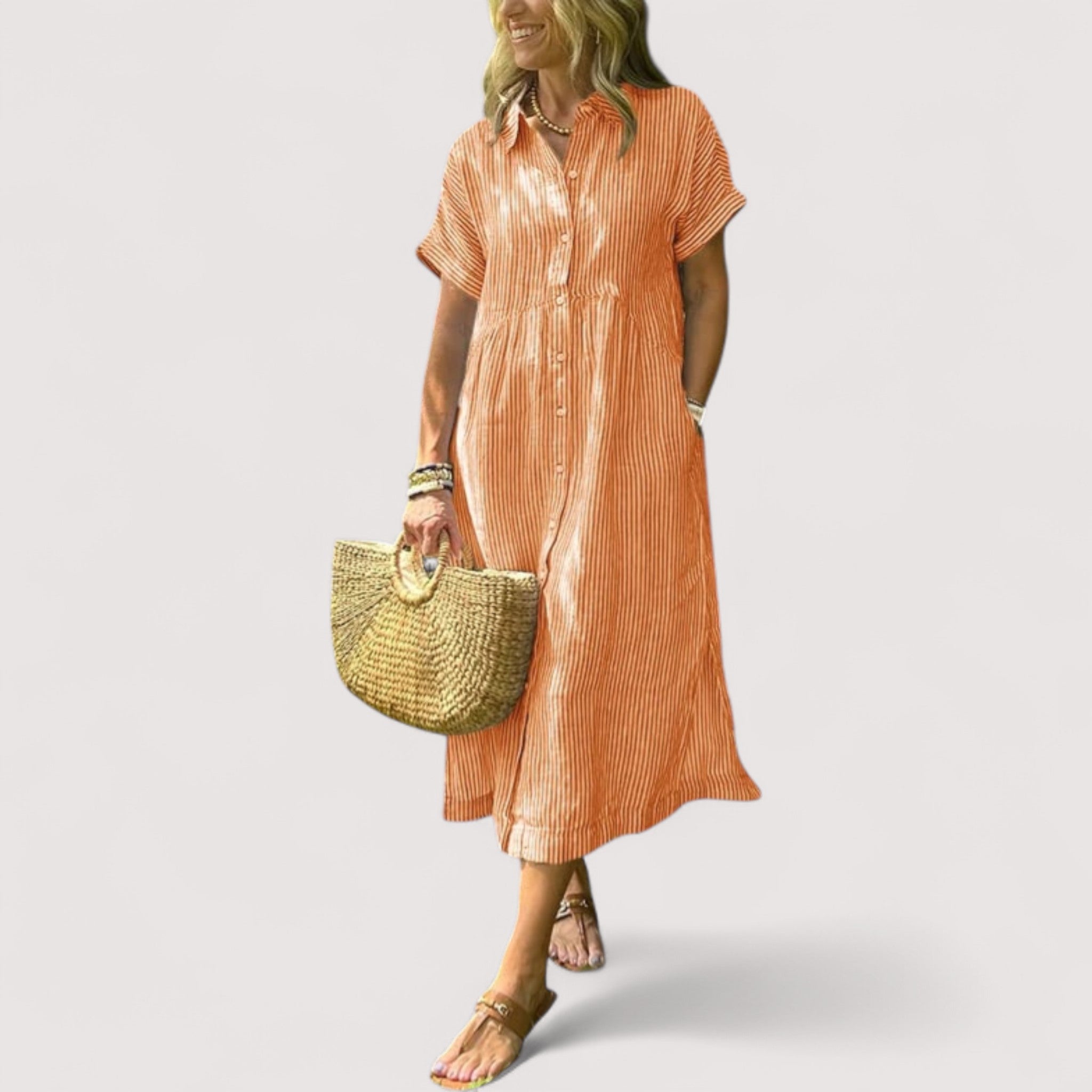 Rea™ | Abito camicia a righe