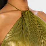Emma | Vestito Halter Aperto sulla Schiena Metallico