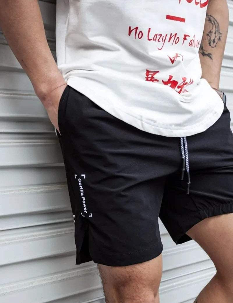 Short estivi mentali maschili - Fit facile e rilassato - vita elastica con cordone - sopra il ginocchio