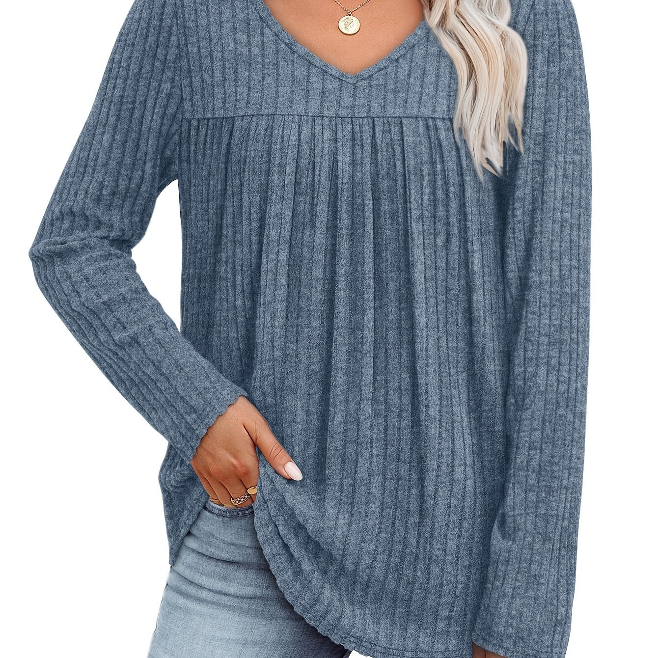 Ellia | Blusa in maglia leggera con scollo a V