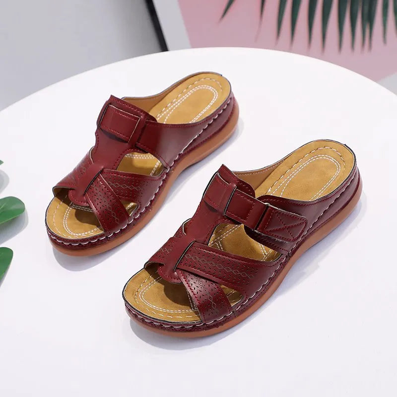 EVELYN | Sandali ortopedici estivi in pelle alla moda con suola antiscivolo per un comfort ottimale