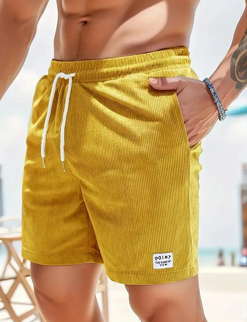 Short estivi da uomo - tessuto traspirante e leggero - cintura elastica con cordino