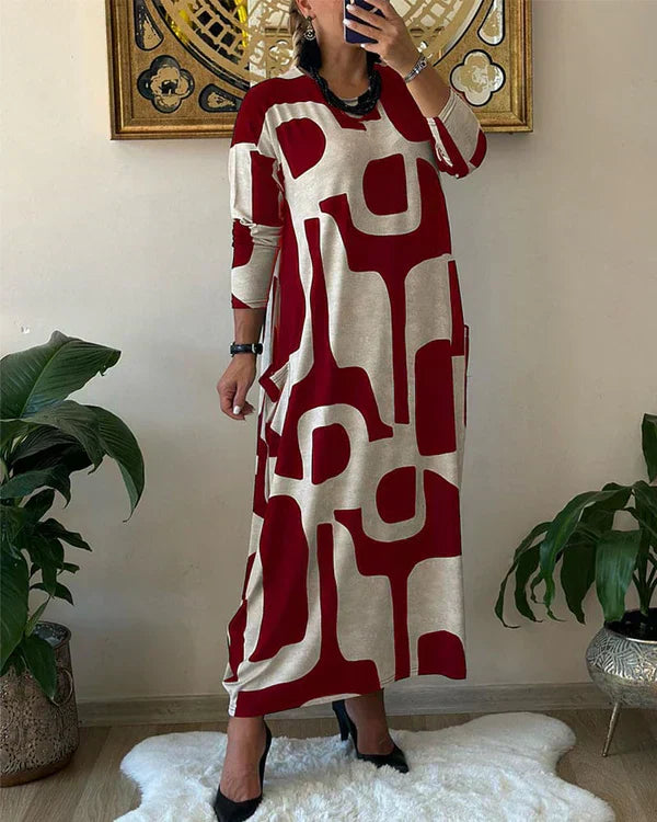 Splendida stampa autunnale del vestito maxi EMMA: eleva il tuo stile!