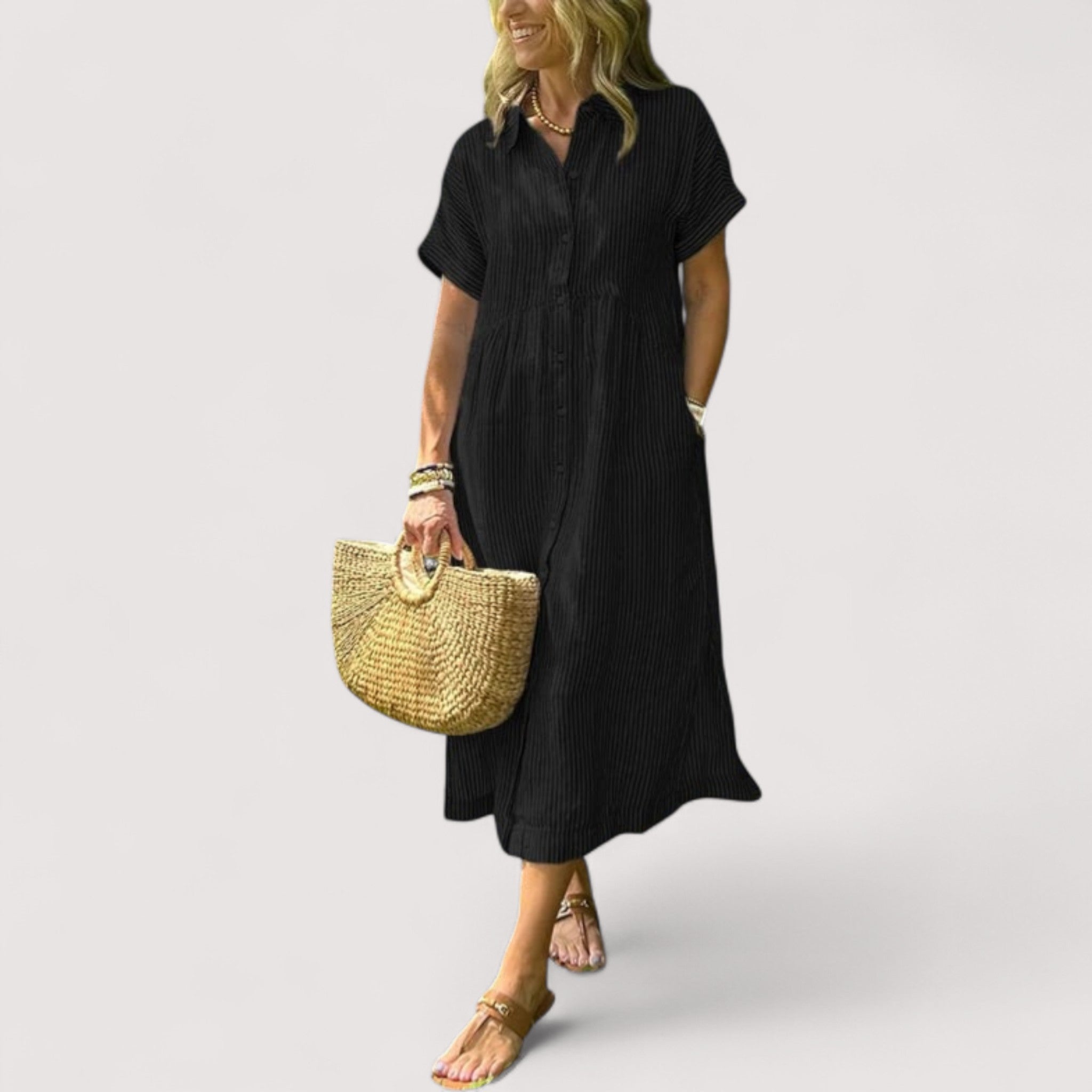 Rea™ | Abito camicia a righe