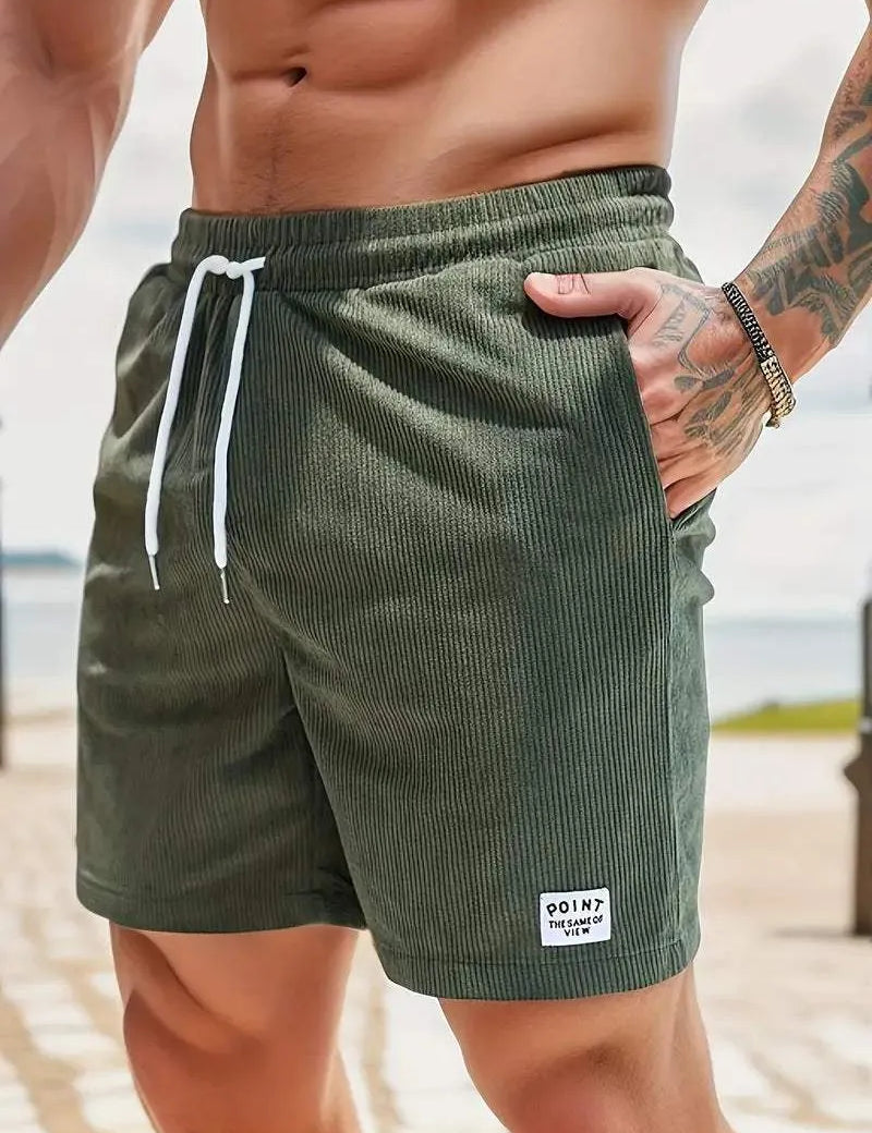 Short estivi da uomo - tessuto traspirante e leggero - cintura elastica con cordino