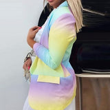 Thanea | Blazer tie-dye a maniche lunghe autunnale da donna
