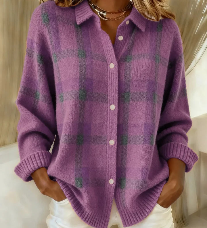 Felicia™ | Cardigan a Quadri Casual