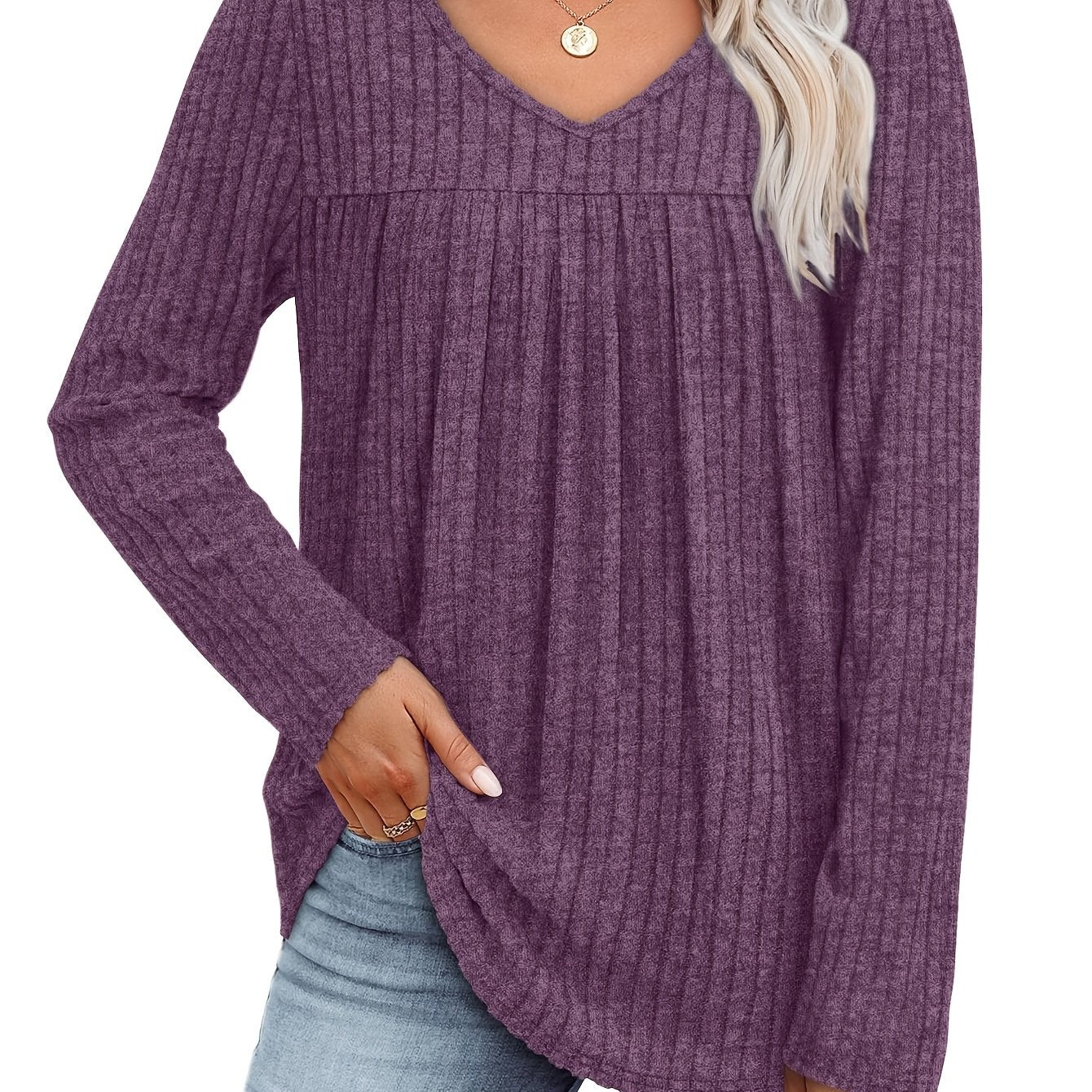 Ellia | Blusa in maglia leggera con scollo a V