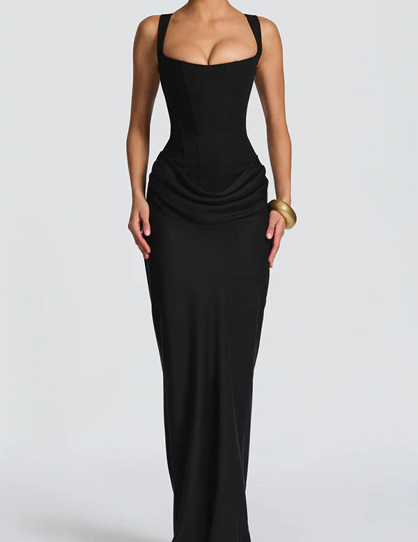 Lucia | Abito maxi con scollo quadrato