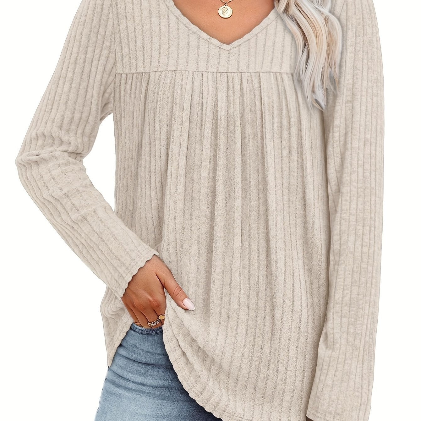 Ellia | Blusa in maglia leggera con scollo a V