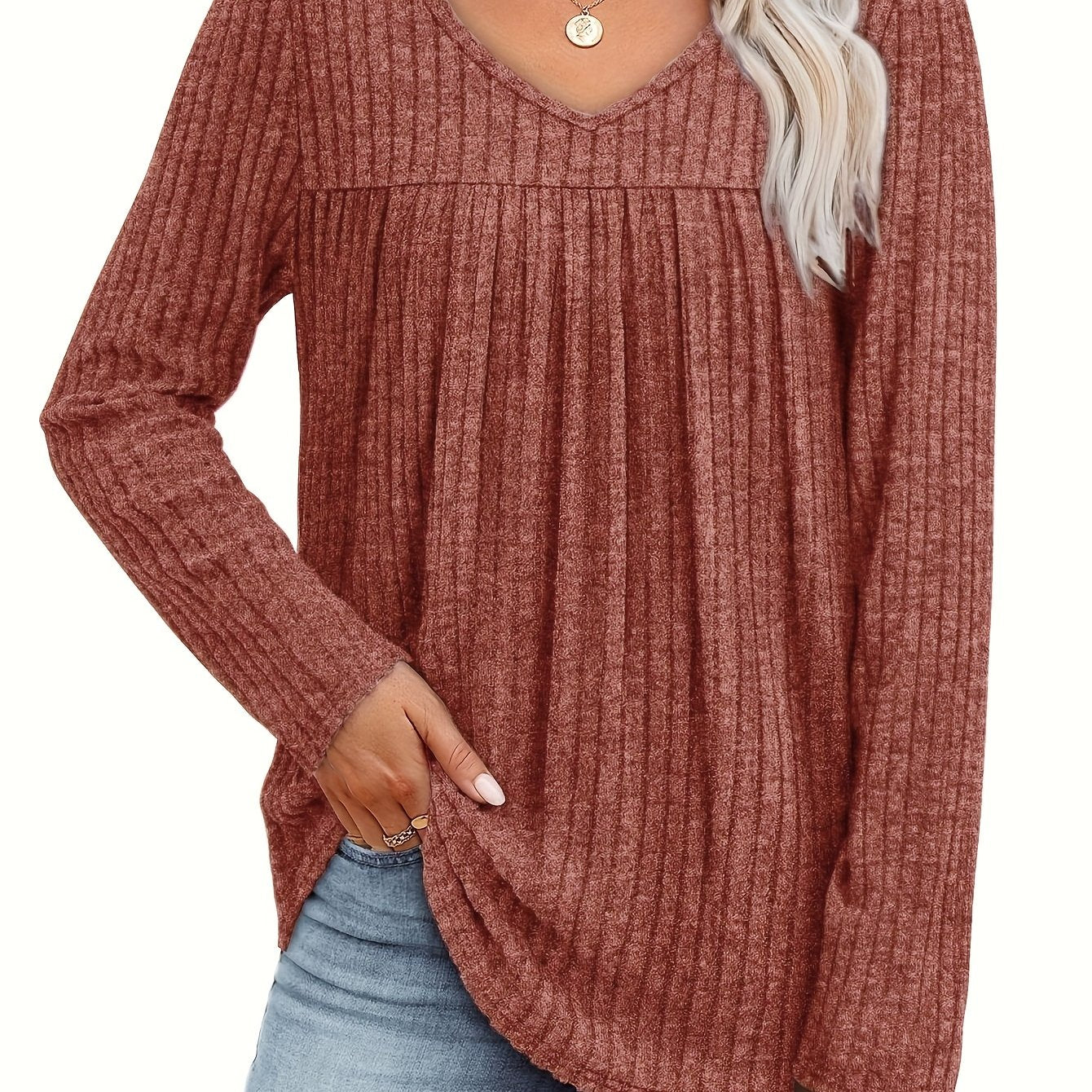 Ellia | Blusa in maglia leggera con scollo a V