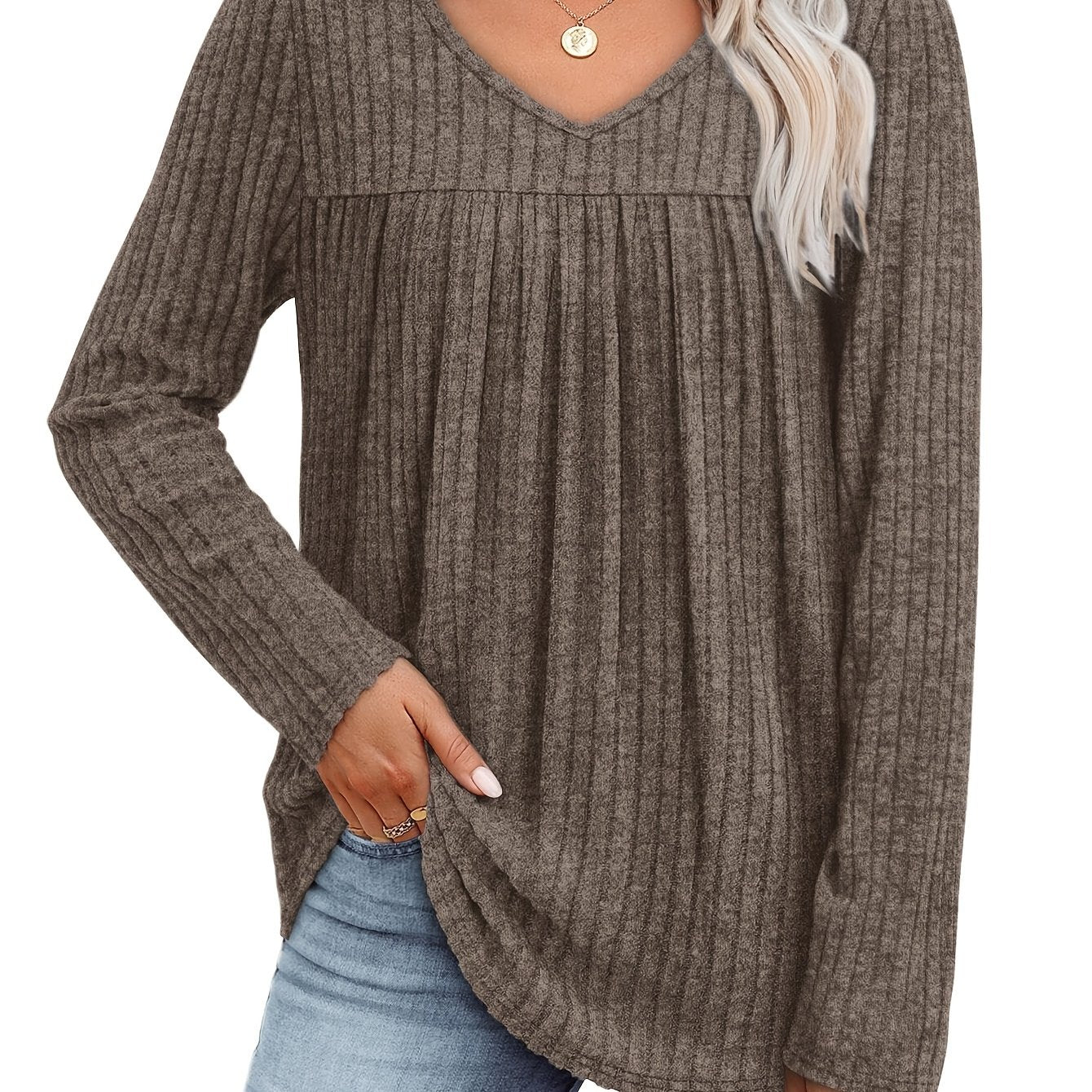 Ellia | Blusa in maglia leggera con scollo a V