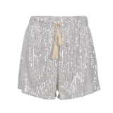 BILLY | Pantaloncini invernali scintillanti con paillettes e cintura elastica comoda per l'inverno