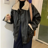 Zaniyah | Giacca in pelle pesante da donna alla moda per l'inverno