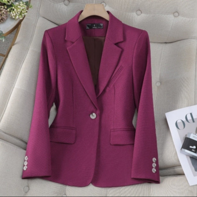 Blazer Donna Elegante Aderente Maniche Lunghe Spandex