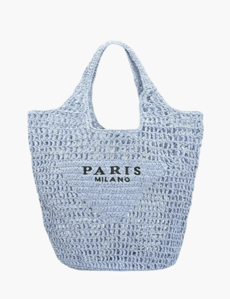 Borsa da spiaggia elegante da donna in paglia fatta a mano, design boho