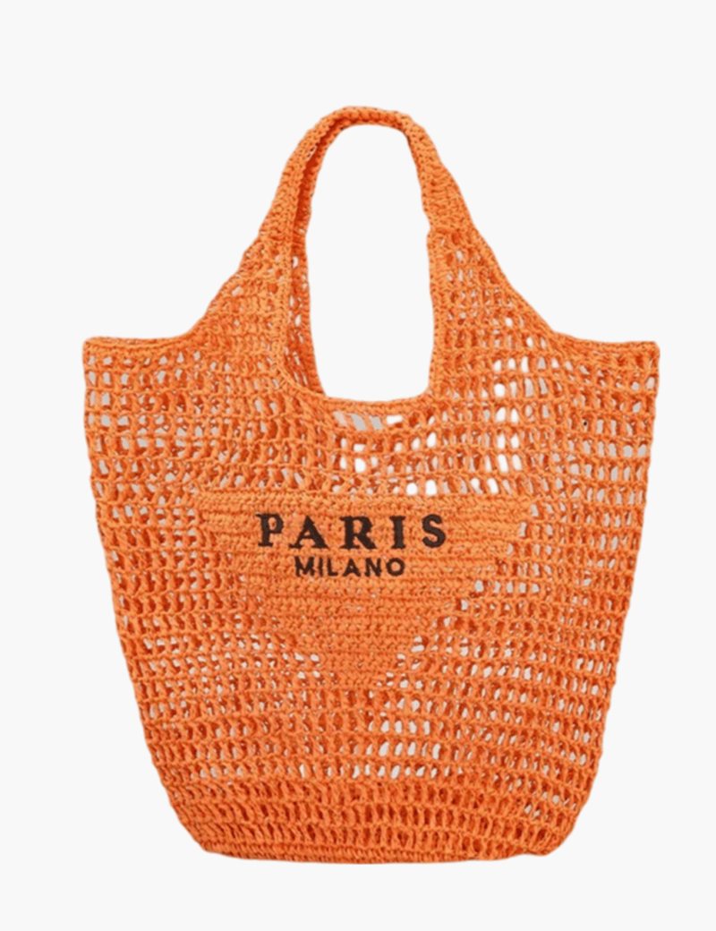Borsa da spiaggia elegante da donna in paglia fatta a mano, design boho