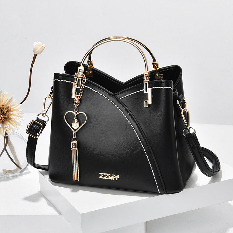 Borsa elegante da donna in pelle PU, design spazioso