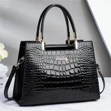 Borsa elegante da donna in vera pelle con finitura lucida