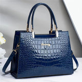 Borsa elegante da donna in vera pelle con finitura lucida