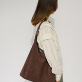 Borsa tote in pelle elegante da donna, versatile, scamosciata