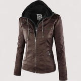 Laurina™ | Giacca biker aderente con cappuccio