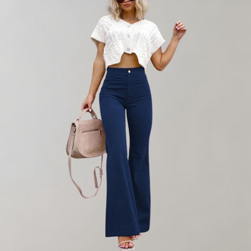 Pantaloni a Zampa in Lino da Donna – Eleganti e Comodi per l'Autunno