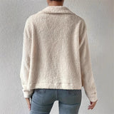 Cappotto Donna Corto Elegante Velluto Autunnale