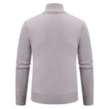 Cardigan lavorato a maglia da uomo - Misto lana - Collo alto con cerniera - Vestibilità su misura - Polsini a coste - Perfetto per l'autunno