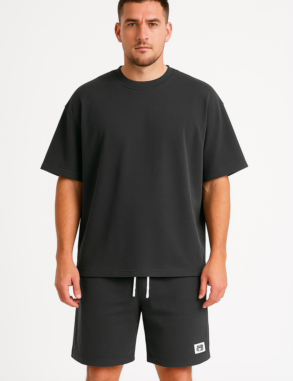UOMINI - Set Estivo Sportivo - Fit Rilassato - Manica Corta - Pantaloncini con Coulisse - Cotone Traspirante
