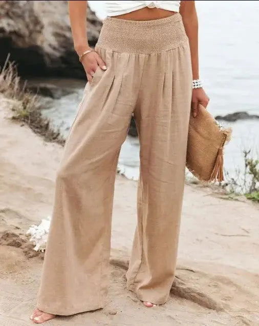 Pantaloni larghi estivi a vita alta di MAYA