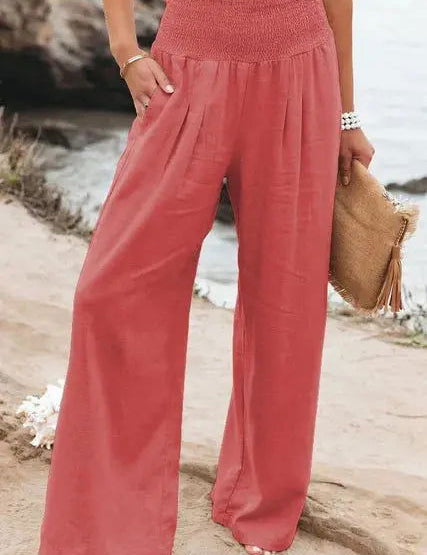 Pantaloni larghi estivi a vita alta di MAYA