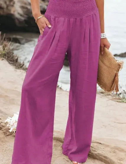 Pantaloni larghi estivi a vita alta di MAYA