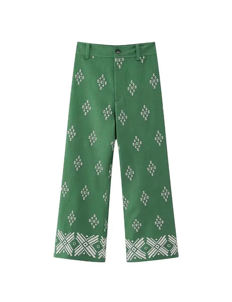 Pantaloni di lana invernali chic vintage Boho da donna di VINA