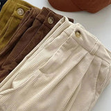 Pantaloni di lana a vita alta vintage chic per donne alla moda