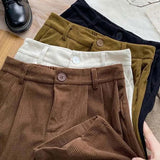 Pantaloni di lana a vita alta vintage chic per donne alla moda