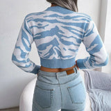 Maglione corto con stampa zebrata chic autunnale di BEYOND