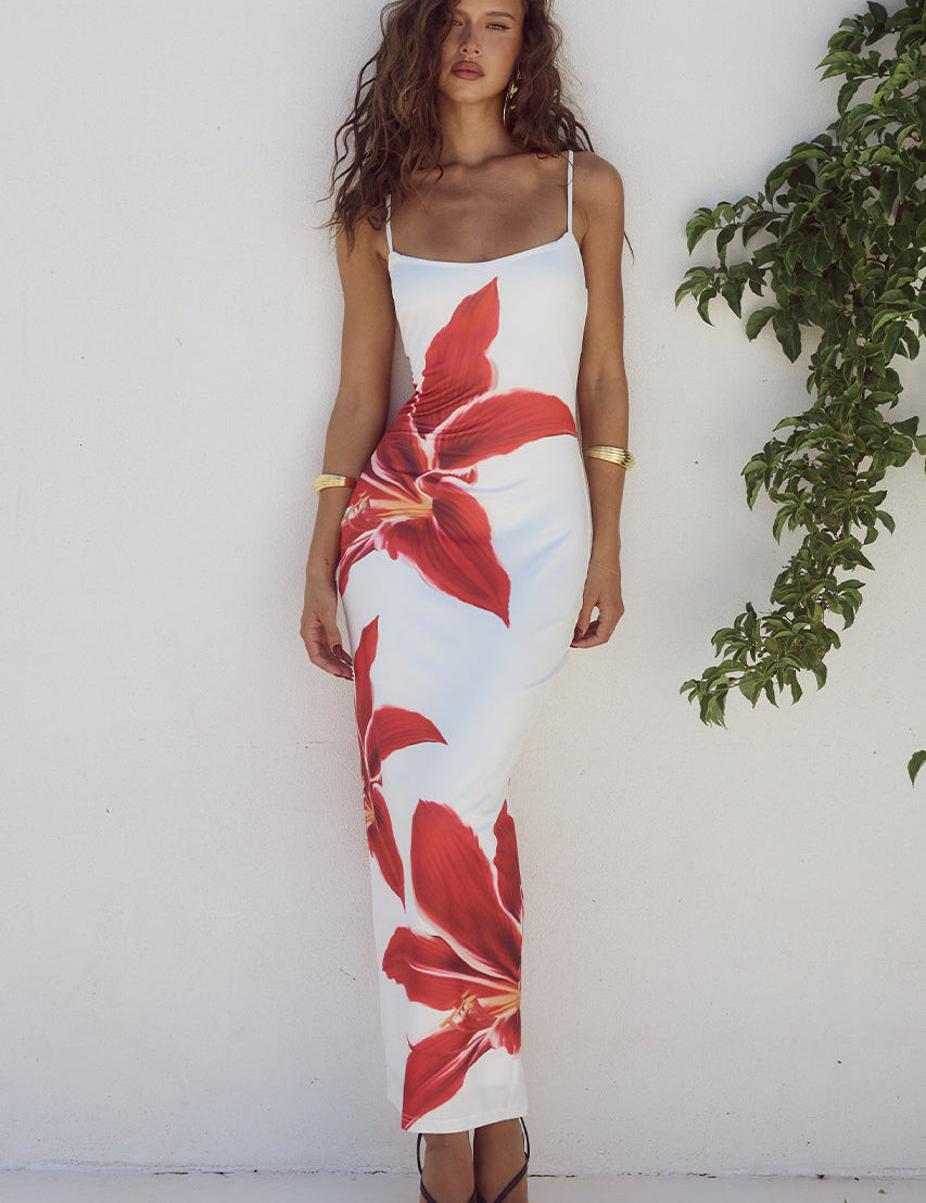 Talia | Abito estivo aderente dal design elegante floreale