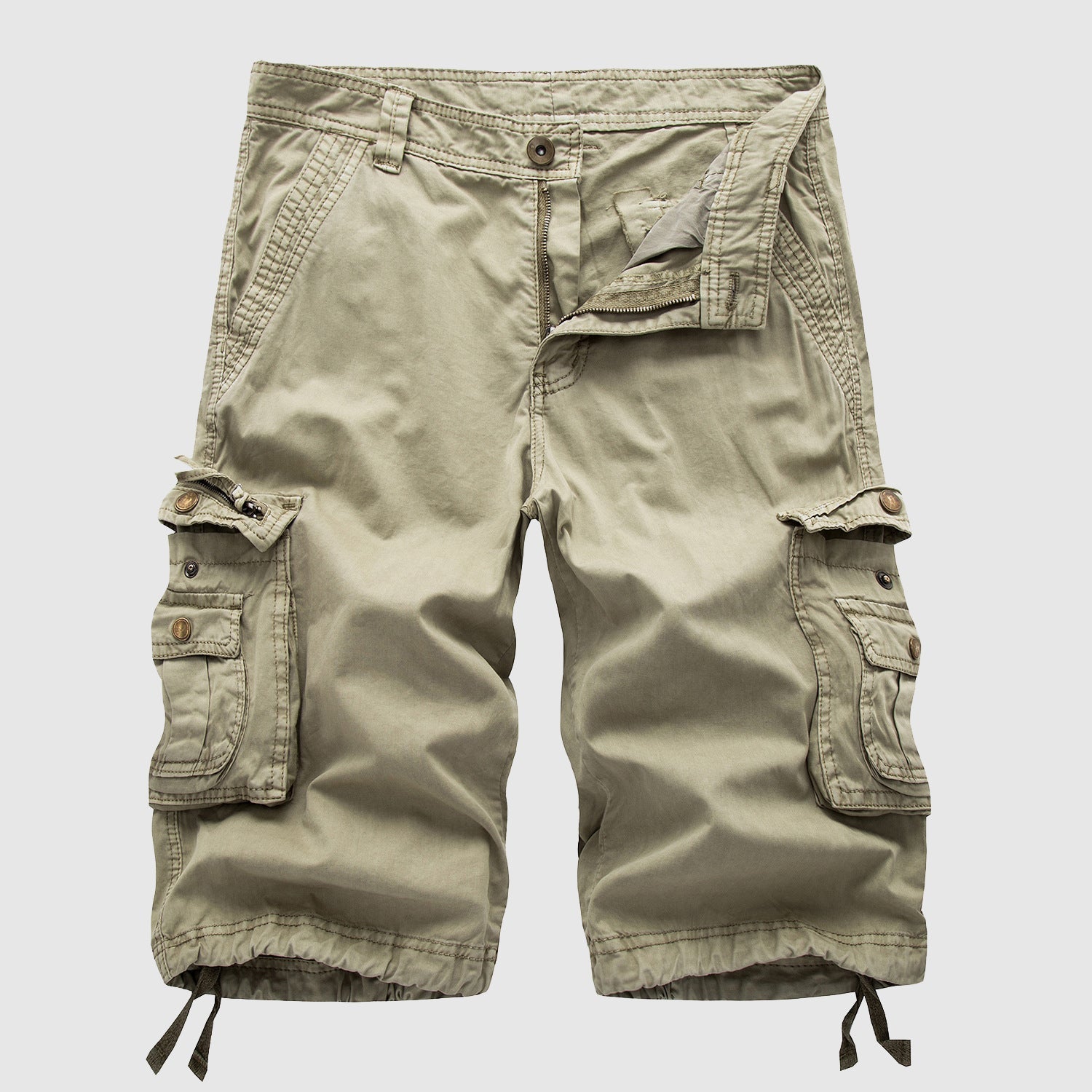 Uomini - Frachthorts - Cotone - Estivo - Diverse Borse - Abbigliamento Casual Lunghezza Ginocchio