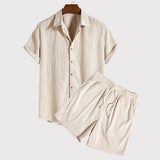 Short estivi da uomo con cordoncino e camicia coordinata
